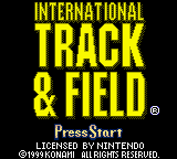 International Track & Field title screen for GameBoy Color